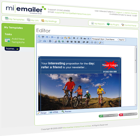 Free Email Marketing Templates for mi|emailer - Easy to use Email Marketing Software
